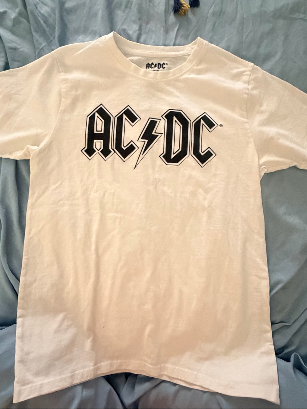 AC/DC White Tee with Black Logo Print